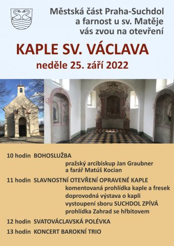 Otevření kaple sv. Václava 25.9.2022 - plakát